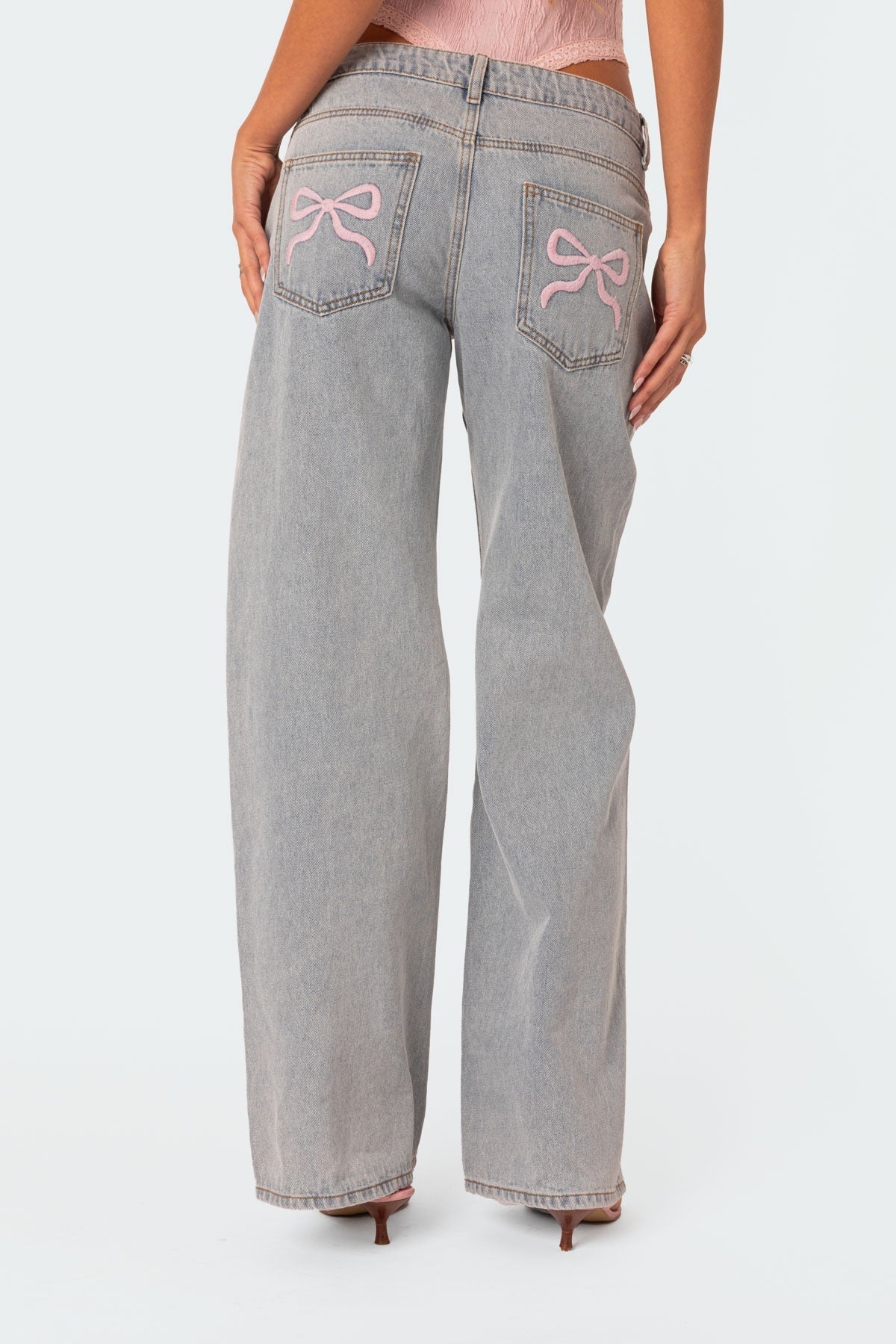 Emma™ Bow Tie Jeans - Oversized Jeans with Bows