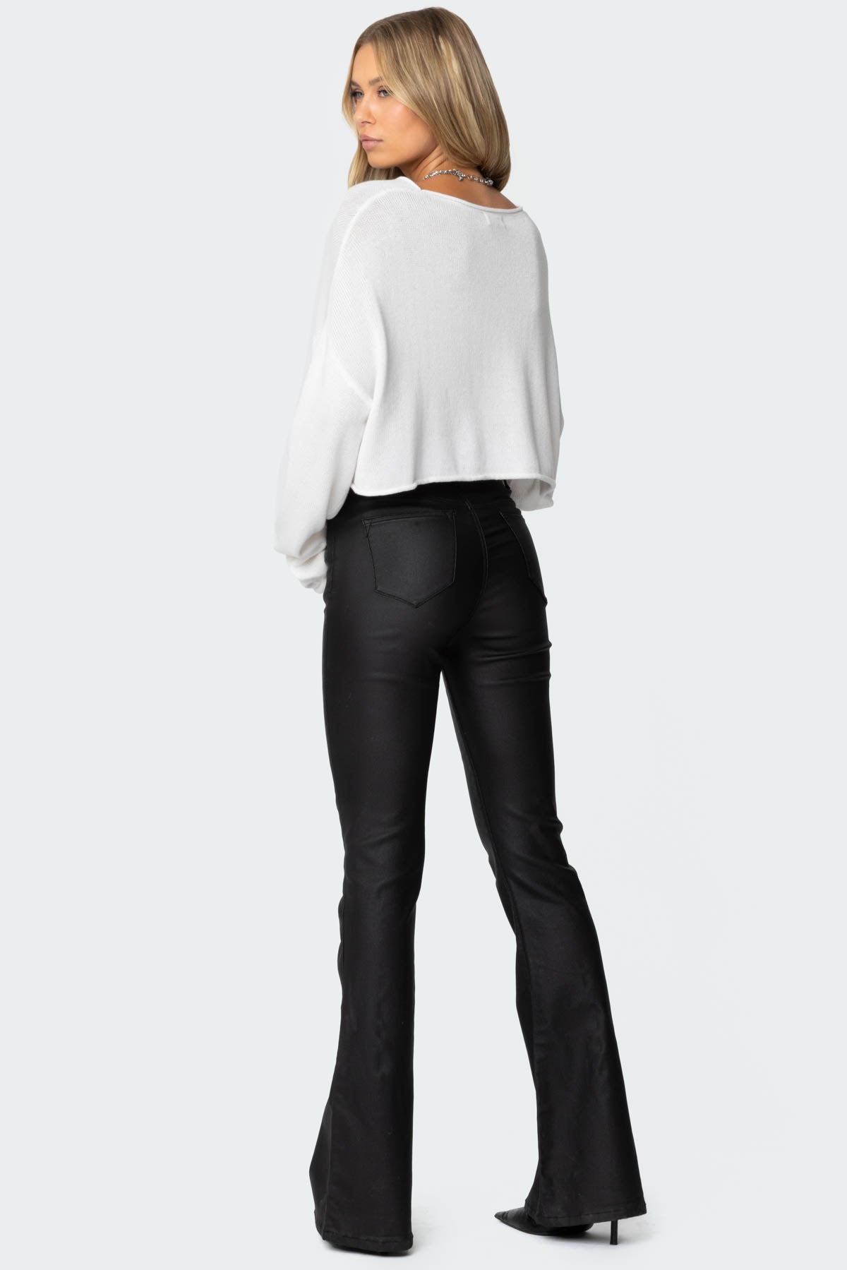 Luna™ | Faux Leather Flare Jeans