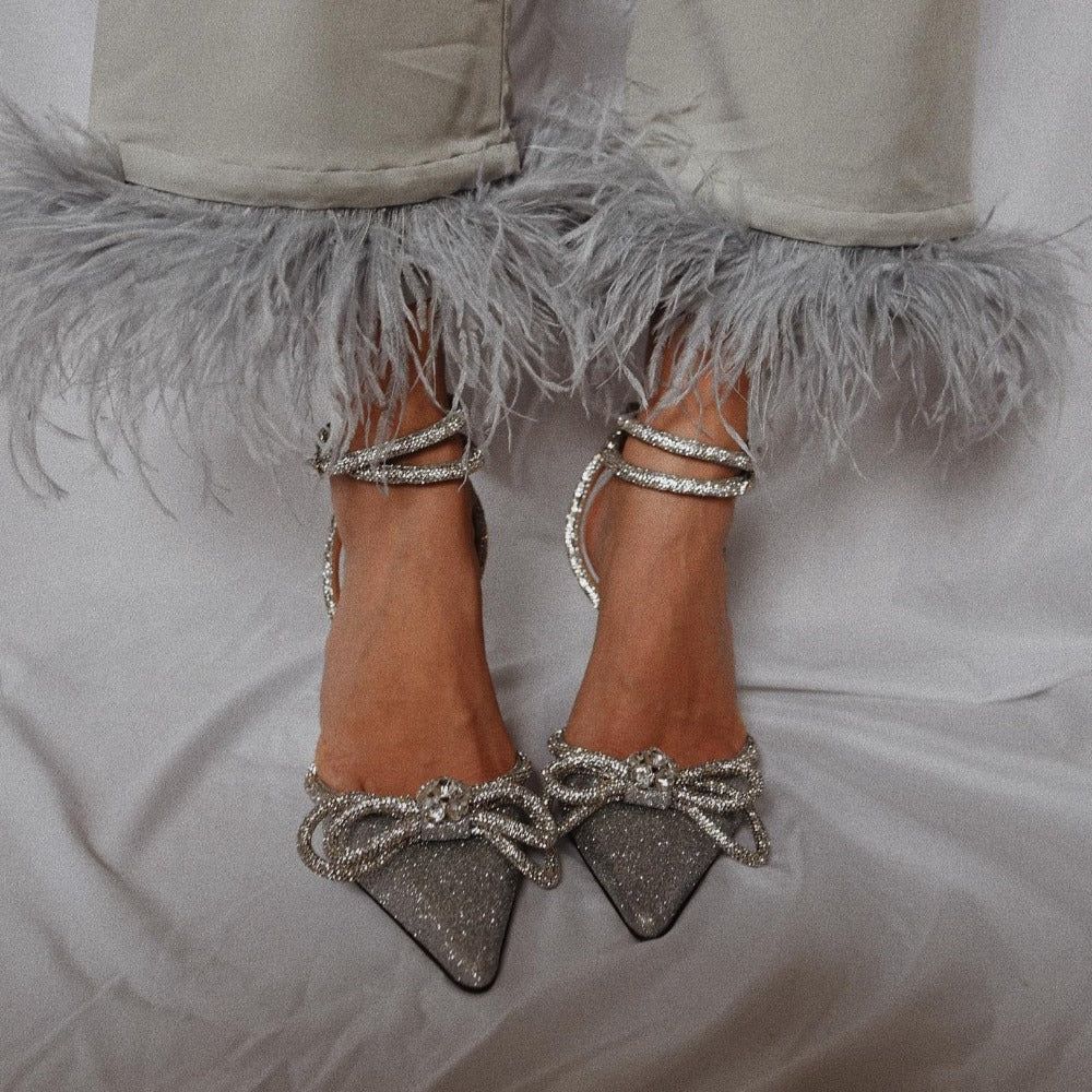 Cyrila™ | Crystal Bow Wrap Heels