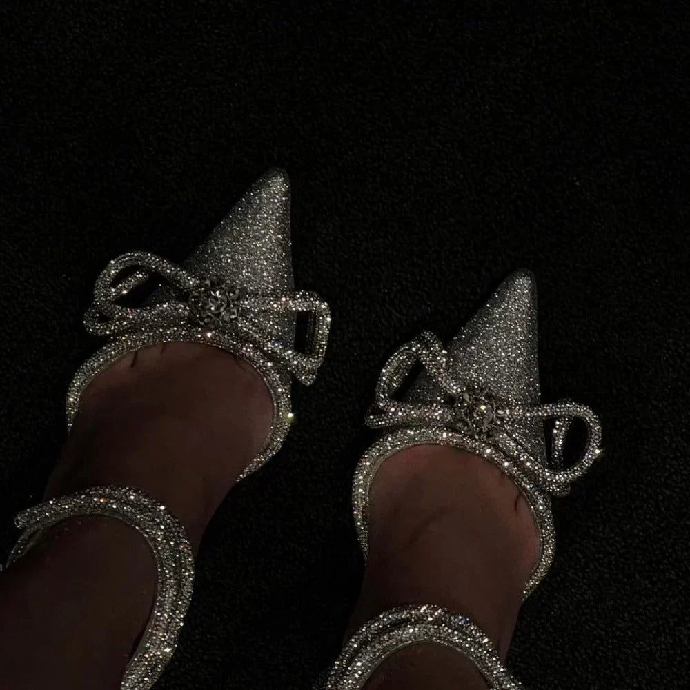 Cyrila™ | Crystal Bow Wrap Heels