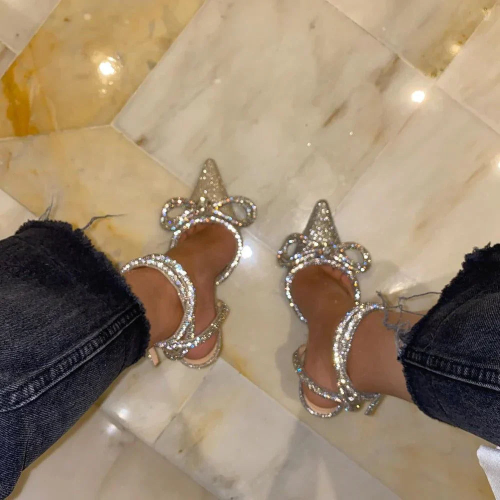 Cyrila™ | Crystal Bow Wrap Heels